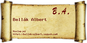 Bellák Albert névjegykártya