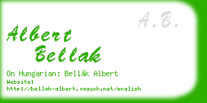 albert bellak business card